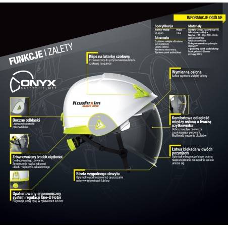 Hełm ONYX 2 z chowaną przyłbicą twarzy
