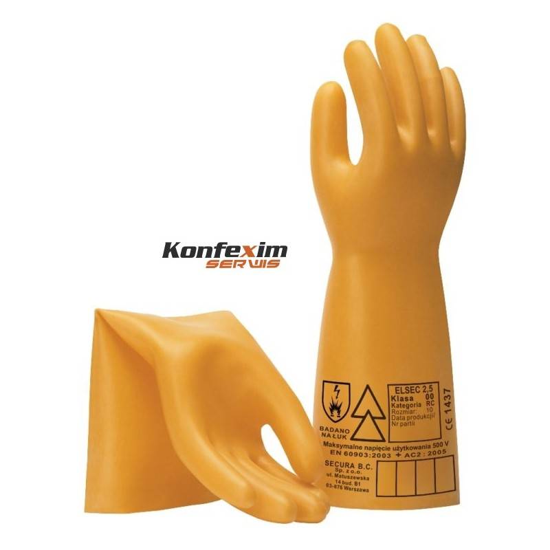Rękawice ELSEC 2,5 kV, kl.00 elektroizolacyjne 