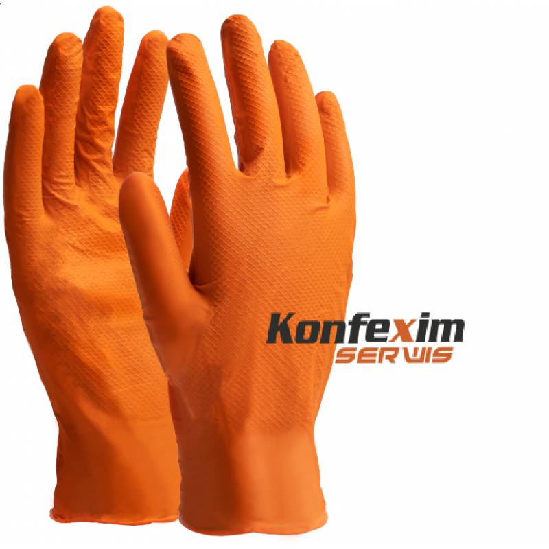 Rękawice nitrylowe ORANGE GRIP  (5 par) 
